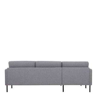 Larvik Chaiselongue Sofa (LH) - Grey, Black Legs - Giant Lobelia