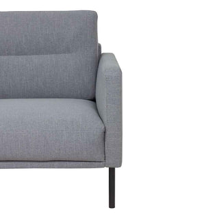 Larvik Chaiselongue Sofa (LH) - Grey, Black Legs - Giant Lobelia