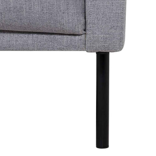 Larvik Chaiselongue Sofa (LH) - Grey, Black Legs - Giant Lobelia