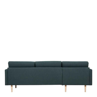 Larvik Chaiselongue Sofa (LH) - Dark Green, Oak Legs - Giant Lobelia