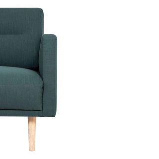 Larvik Chaiselongue Sofa (LH) - Dark Green, Oak Legs - Giant Lobelia