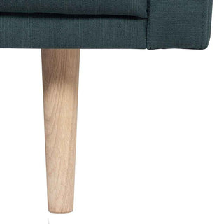 Larvik Chaiselongue Sofa (LH) - Dark Green, Oak Legs - Giant Lobelia