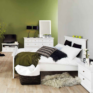 Paris Double Bed (140 x 200) in White - Giant Lobelia