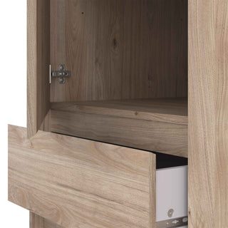 Naia Wardrobe with 1 Sliding Door 1 Door 3 Drawers in Jackson Hickory Oak - Giant Lobelia