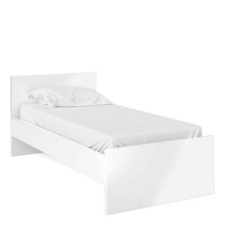 Naia Single Bed 3ft (90 x 190) in White High Gloss - Giant Lobelia