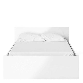 Naia Double Bed 4ft6 (140 x 190) in White High Gloss - Giant Lobelia