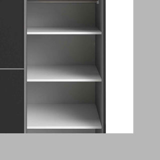 Verona Sliding Wardrobe 120cm in Black Matt with Black Matt Doors with 5 Shelves - Giant Lobelia