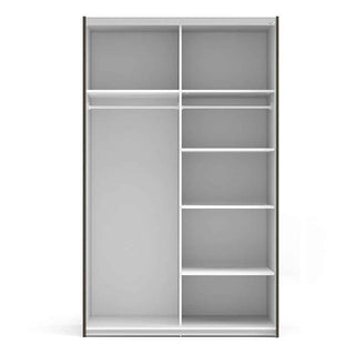 Verona Sliding Wardrobe 120cm in Black Matt with Black Matt Doors with 5 Shelves - Giant Lobelia