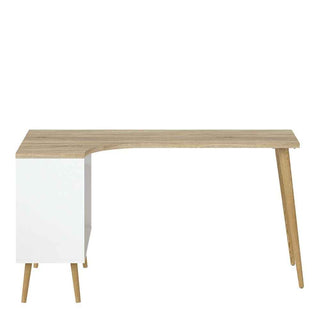 Desk 2 Drawer in White and Oak - Giant Lobelia