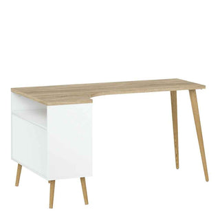 Desk 2 Drawer in White and Oak - Giant Lobelia