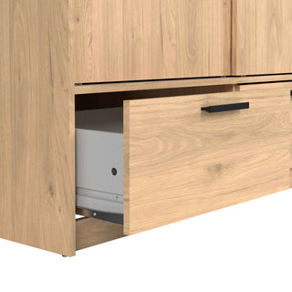 Line Wardrobe with 2 Doors 2 Drawers in Jackson Hickory Oak - Giant Lobelia