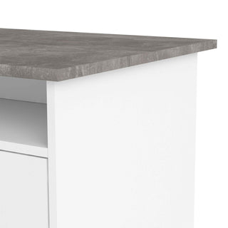 Giant Lobelia Desk 4 Drawer 1 Door in White and Grey - Giant Lobelia