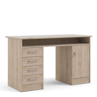 Giant Lobelia Desk 4 Drawer 1 Door in Jackson Hickory Oak - Giant Lobelia