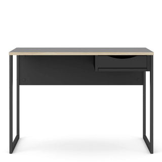 Giant Lobelia Desk 1 Drawer in Black with Oak Trim - Giant Lobelia