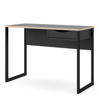 Giant Lobelia Desk 1 Drawer in Black with Oak Trim - Giant Lobelia