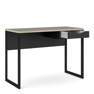 Giant Lobelia Desk 1 Drawer in Black with Oak Trim - Giant Lobelia