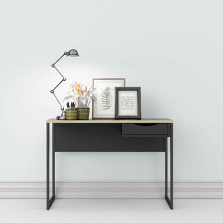 Giant Lobelia Desk 1 Drawer in Black with Oak Trim - Giant Lobelia