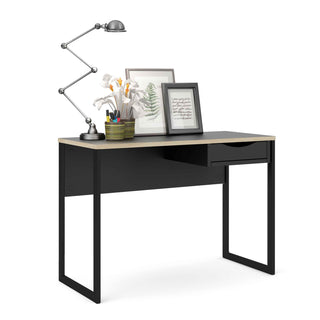 Giant Lobelia Desk 1 Drawer in Black with Oak Trim - Giant Lobelia