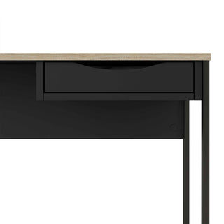 Giant Lobelia Desk 1 Drawer in Black with Oak Trim - Giant Lobelia