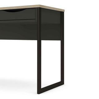 Giant Lobelia Desk 1 Drawer in Black with Oak Trim - Giant Lobelia