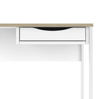 Giant Lobelia Desk 1 Drawer in White with Oak Trim - Giant Lobelia