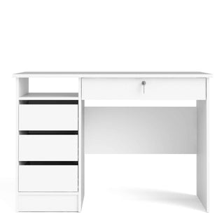 Function Plus 4 Drawer Desk Handleless Drawer in White - Giant Lobelia