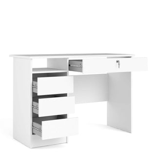 Function Plus 4 Drawer Desk Handleless Drawer in White - Giant Lobelia