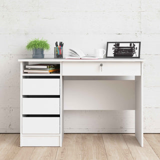 Function Plus 4 Drawer Desk Handleless Drawer in White - Giant Lobelia