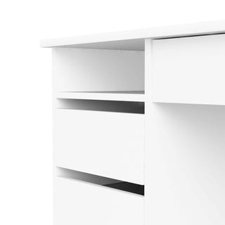 Function Plus 4 Drawer Desk Handleless Drawer in White - Giant Lobelia