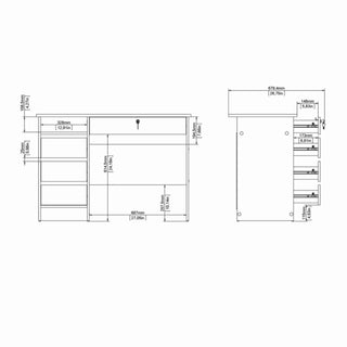 Function Plus 4 Drawer Desk Handleless Drawer in Black - Giant Lobelia