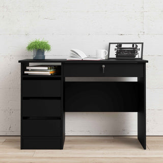 Function Plus 4 Drawer Desk Handleless Drawer in Black - Giant Lobelia