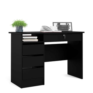 Function Plus 4 Drawer Desk Handleless Drawer in Black - Giant Lobelia