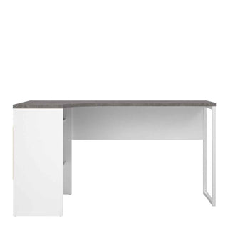 Giant Lobelia Corner Desk 2 Drawers in White and Grey - Giant Lobelia