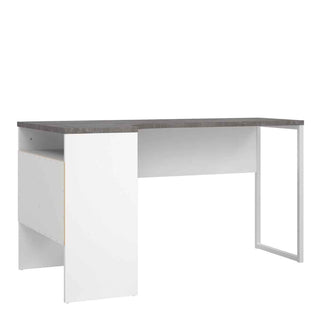 Giant Lobelia Corner Desk 2 Drawers in White and Grey - Giant Lobelia