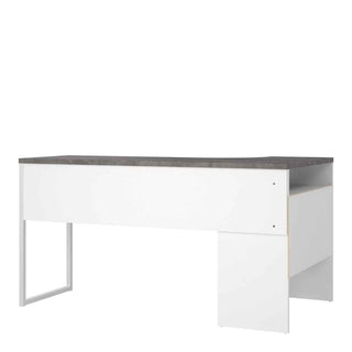 Giant Lobelia Corner Desk 2 Drawers in White and Grey - Giant Lobelia