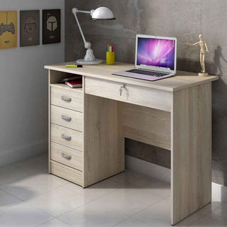 Desk 5 Drawers in Oak - Giant Lobelia