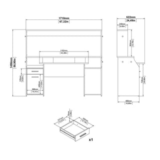 Gaming Desk with 1 Door 1 Drawer - Giant Lobelia