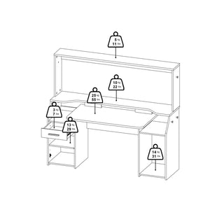 Gaming Desk with 1 Door 1 Drawer - Giant Lobelia