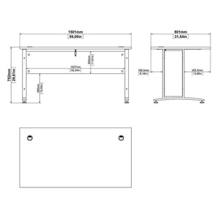 Giant Lobelia Desk 150cm in White with White Legs - Giant Lobelia