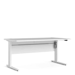 Desk 150cm in White with Height Adjustable Legs with Electric Control in White - Giant Lobelia