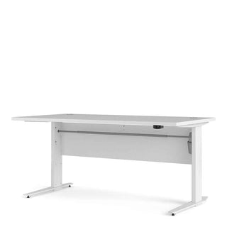 Desk 150cm in White with Height Adjustable Legs with Electric Control in White - Giant Lobelia