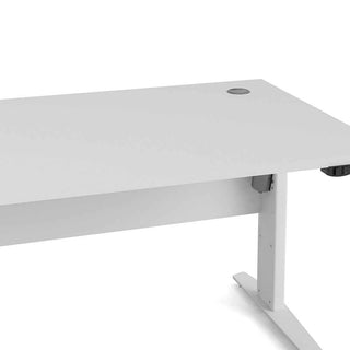 Desk 150cm in White with Height Adjustable Legs with Electric Control in White - Giant Lobelia