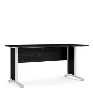 Desk 150cm in Black Woodgrain with White Legs - Giant Lobelia