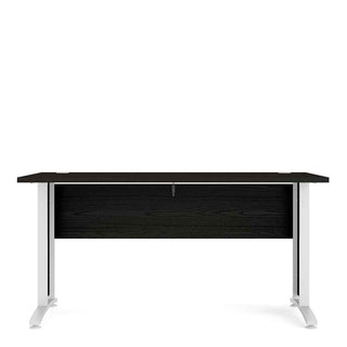 Desk 150cm in Black Woodgrain with White Legs - Giant Lobelia