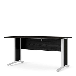 Desk 150cm in Black Woodgrain with White Legs - Giant Lobelia