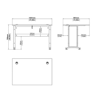 Giant Lobelia Prima Desk 120cm in White with White Legs - Giant Lobelia