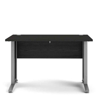 Giant Lobelia Desk 120cm in Black Woodgrain with Silver Grey Steel Legs - Giant Lobelia