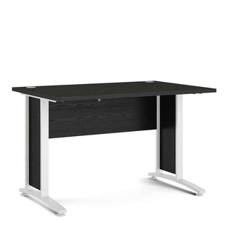 Giant Lobelia Desk 120cm in Black Woodgrain with White Legs - Giant Lobelia