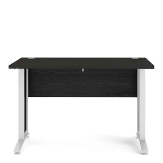 Giant Lobelia Desk 120cm in Black Woodgrain with White Legs - Giant Lobelia