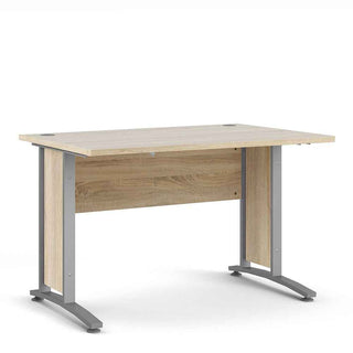 Giant Lobelia Desk 120cm in Oak with Silver Grey Steel Legs - Giant Lobelia